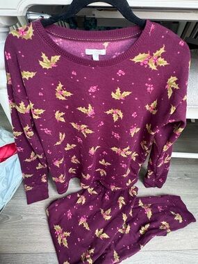 LC Lauren Conrad Burgundy Holly Pajama set